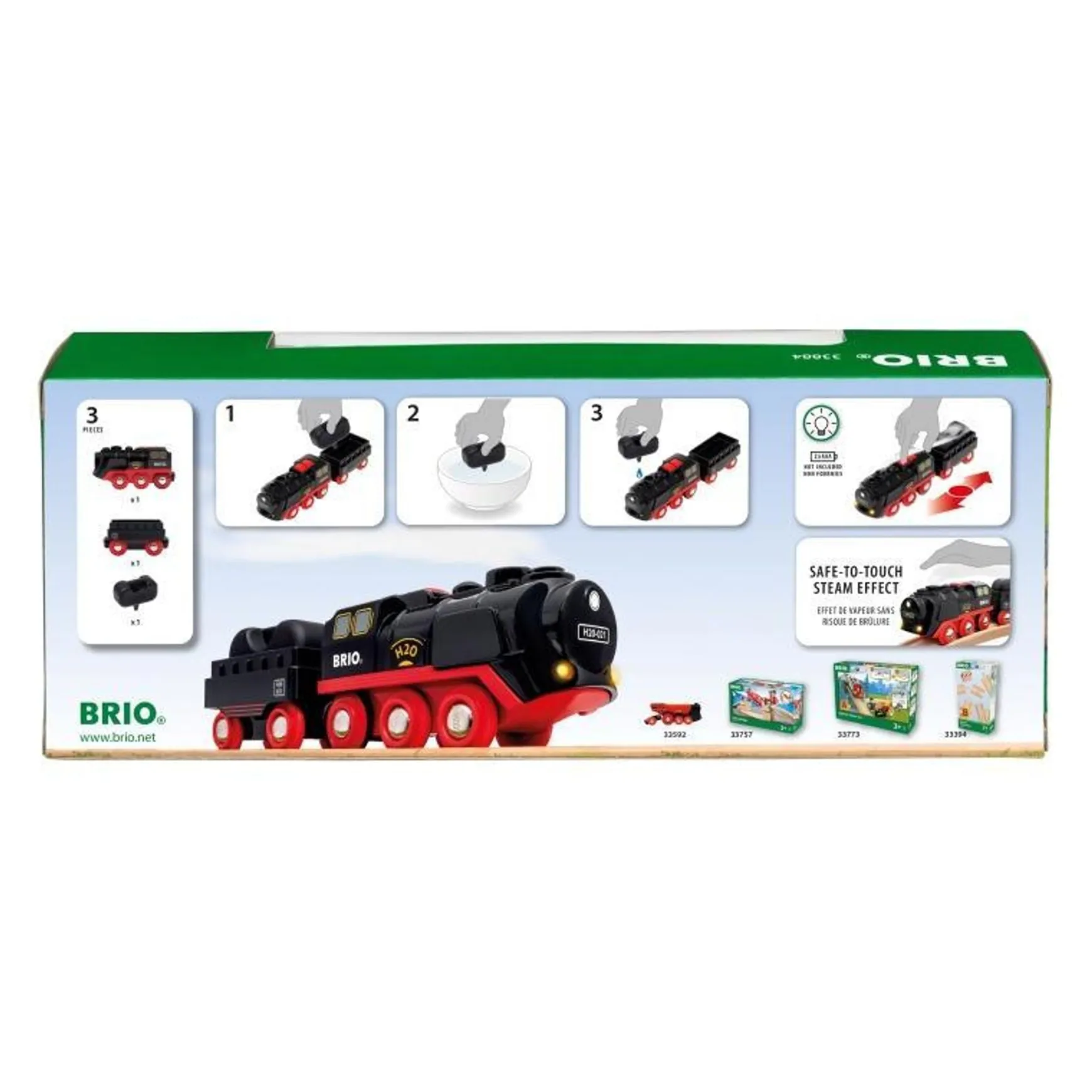 BRIO BO - Steaming Train 3 pieces