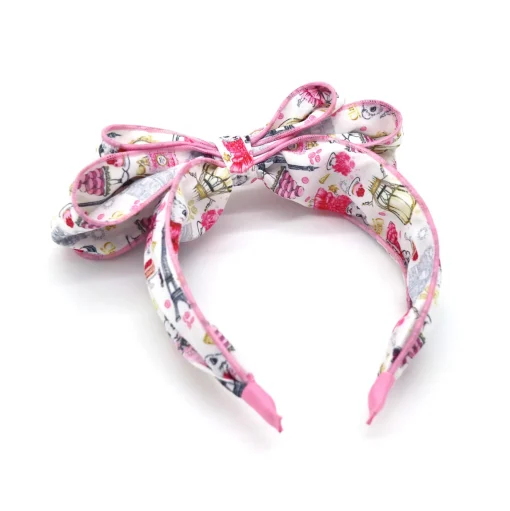 Claris Fashion Print Headband with Bow
