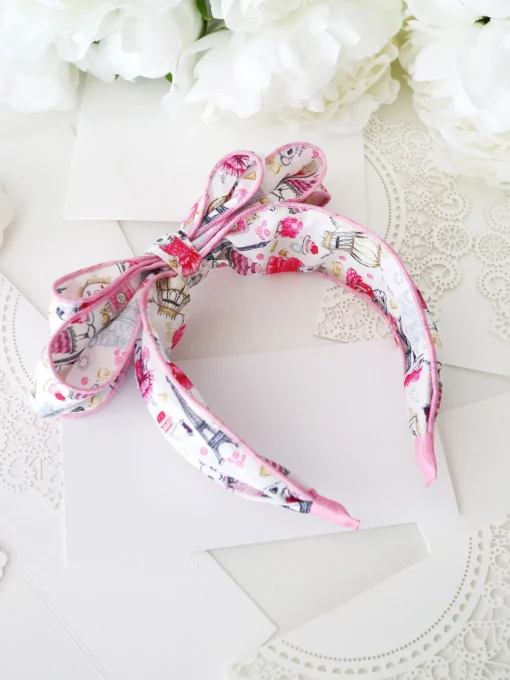 Claris Fashion Print Headband with Bow
