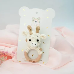Crochet Ring Rattle - Percy Giraffe