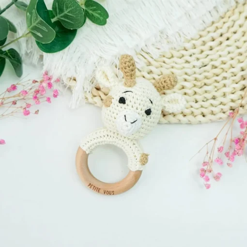 Crochet Ring Rattle - Percy Giraffe