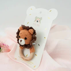Crochet Ring Rattle - Roary Lion