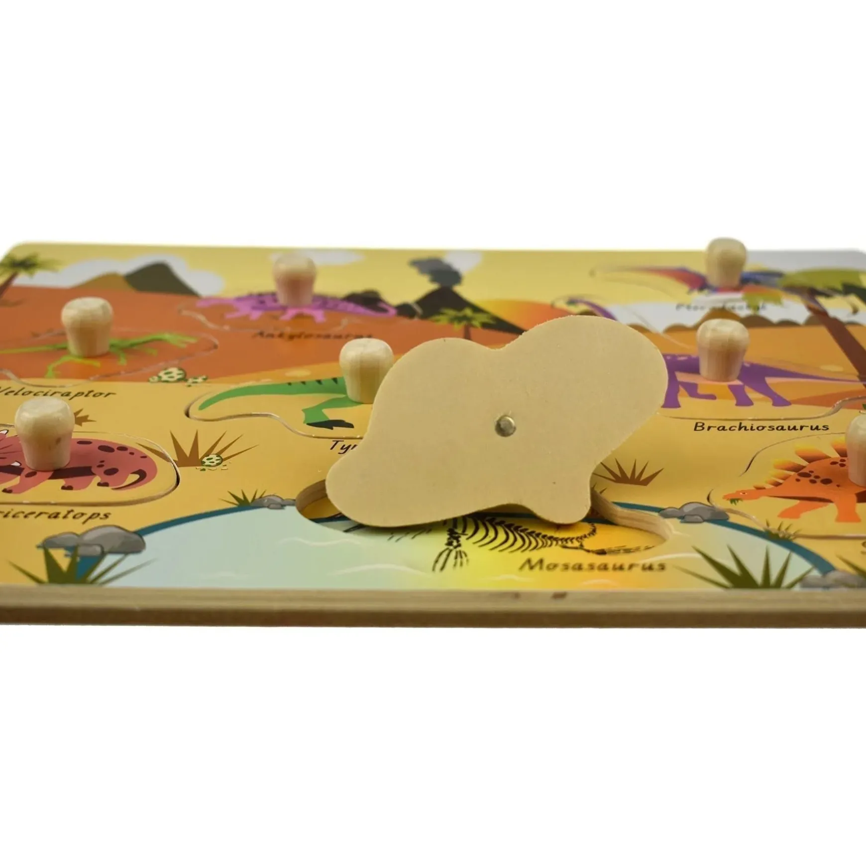 2 in 1 Peg Puzzle - Dinosaurs