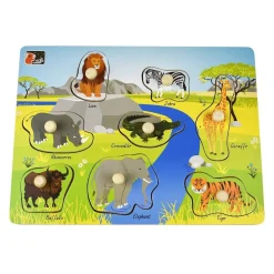 2 in 1 Peg Puzzle - Wild Animals