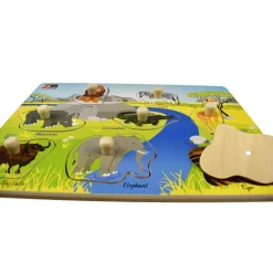 2 in 1 Peg Puzzle - Wild Animals