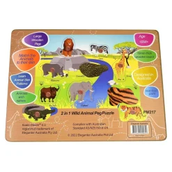 2 in 1 Peg Puzzle - Wild Animals