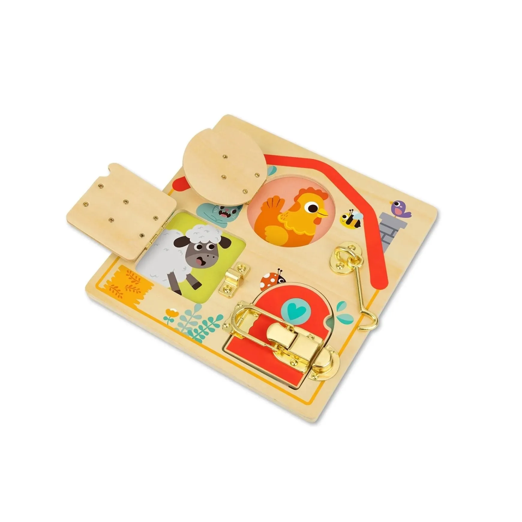 Latches Activity Wooden Puzzle Board