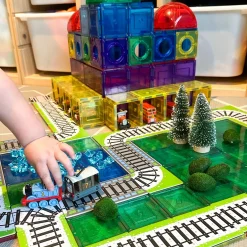 Learn u0026 Grow - Magnetic Tile Topper - Train Track Pack (36 Piece)