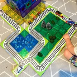 Learn u0026 Grow - Magnetic Tile Topper - Train Track Pack (36 Piece)