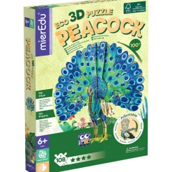 mierEdu Eco 3D Puzzle - Peacock