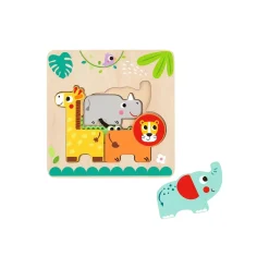 Multi-Layered Jungle Animal Puzzle