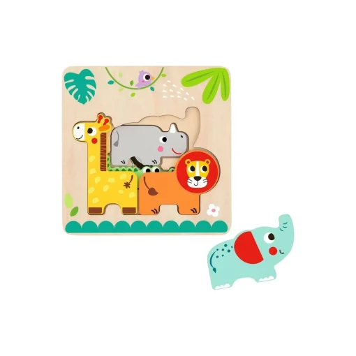 Multi-Layered Jungle Animal Puzzle