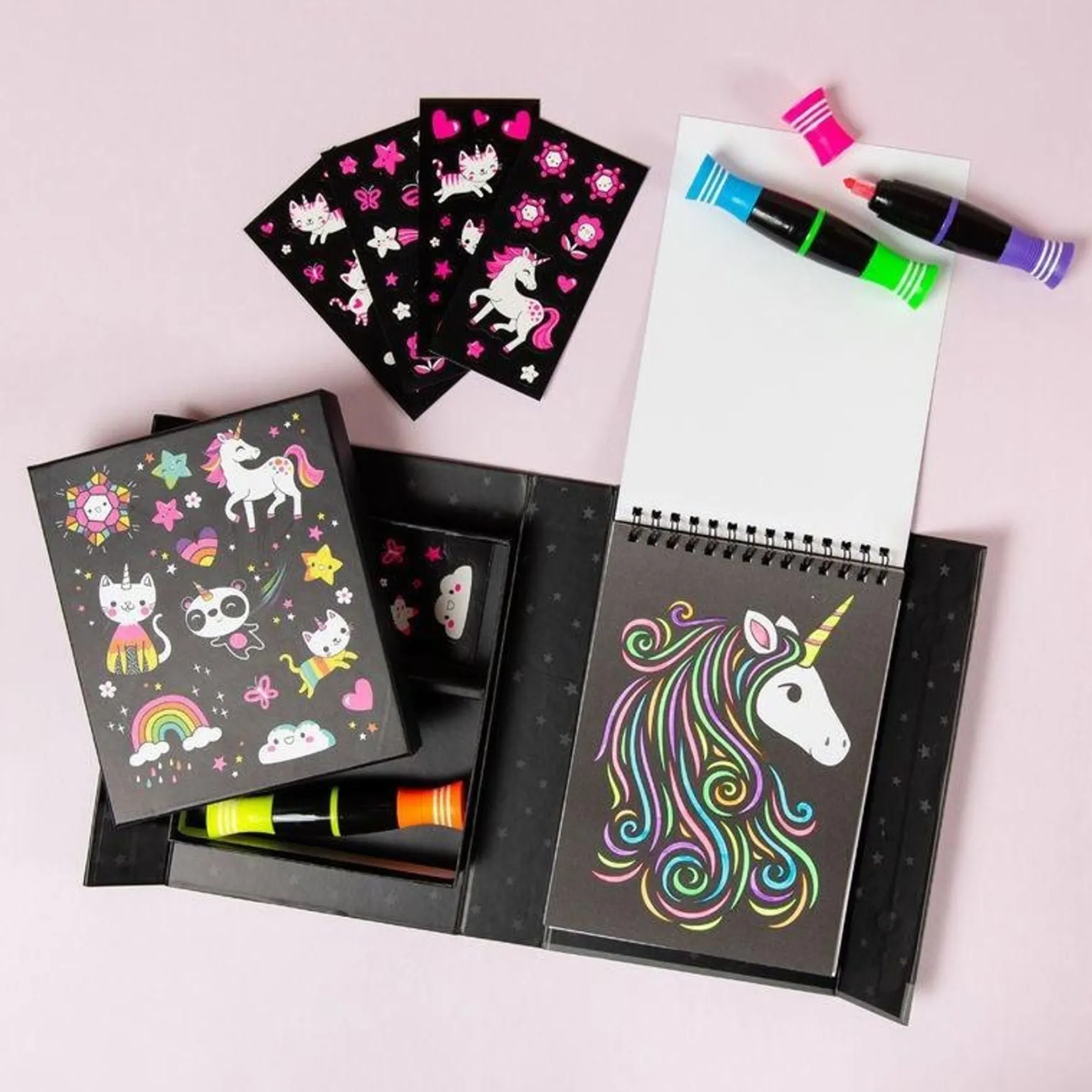 Neon Colouring Set - Unicorns and Friends