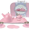 Pink Tin Tea Set In Suitcase 15 Piece