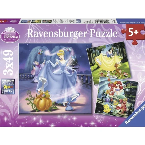 Ravensburger - Disney Snow White Cinderella Ariel 3x49pc