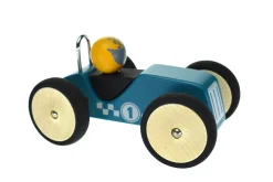 Retro Racing Car Blue - Large