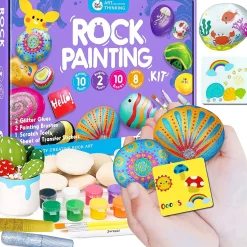 Rock Painting With Metallic Paints u0026 Glitter Glues Craft Kit