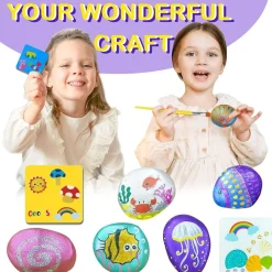 Rock Painting With Metallic Paints u0026 Glitter Glues Craft Kit