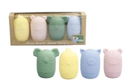 Silicone Brave Beasts Animal Pourers 4 Piece Set- Pastel