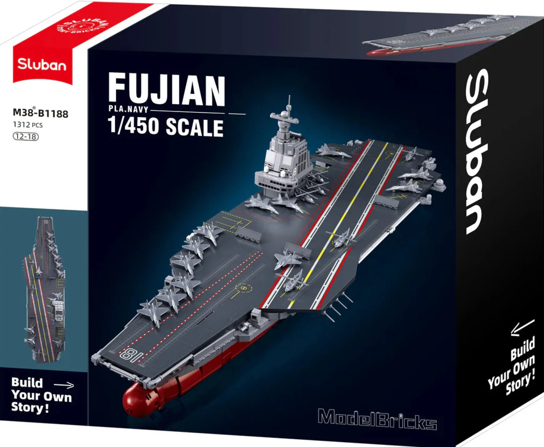 Sluban | Aircraft Carrier Fujian 1:450 Scale 1312Pcs