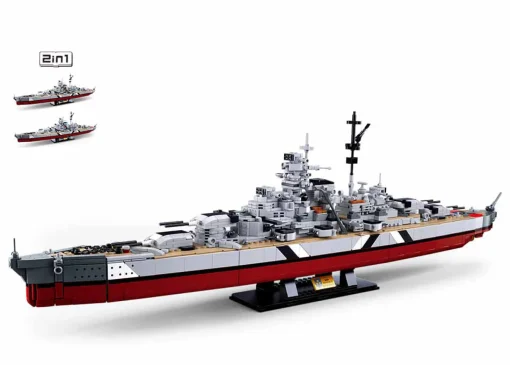 Sluban | Model Bricks | Bismarck Battleship (2 in 1) 1849 Pcs