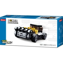 Sluban | Power Bricks Pull Back Car - Black Mod Rod