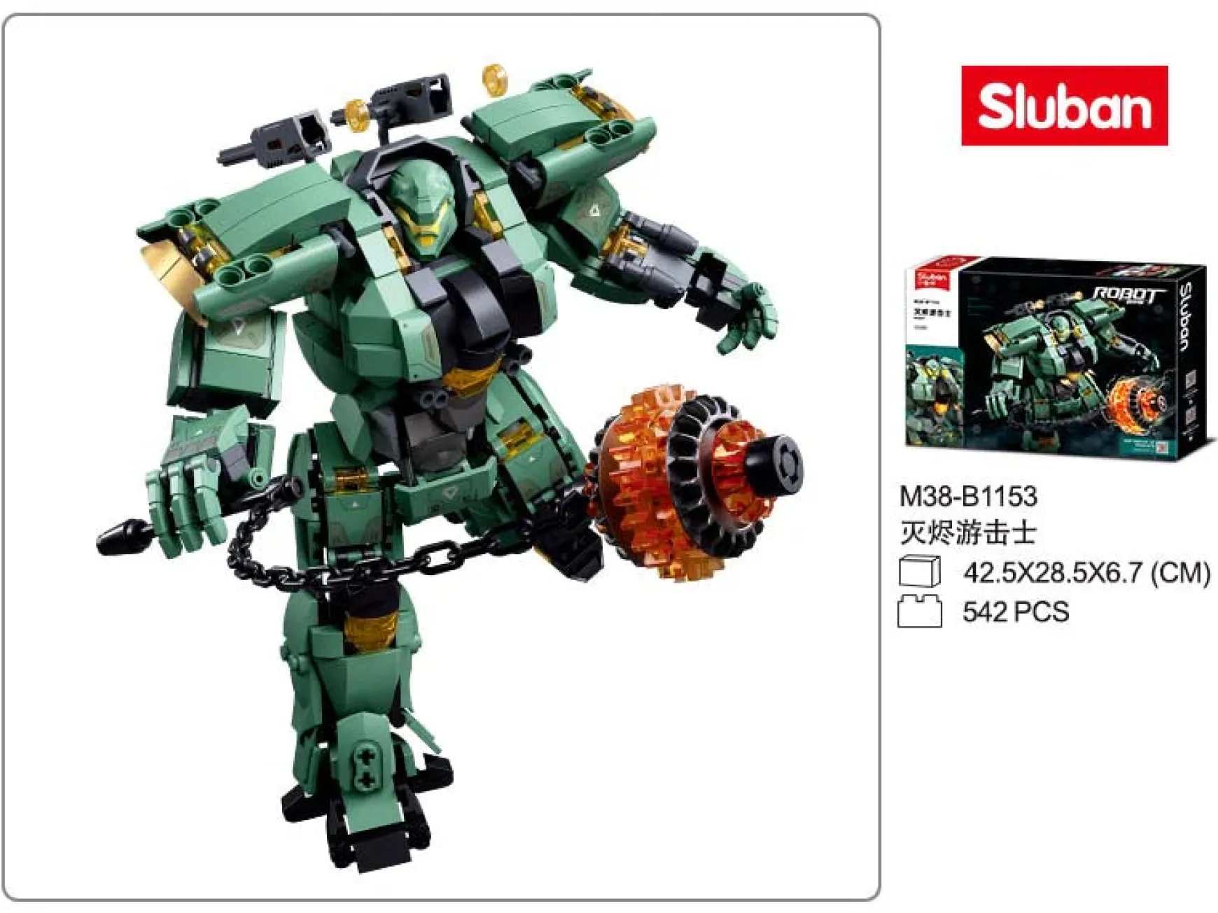 Sluban | P.R. Mecha Green 542 Pcs