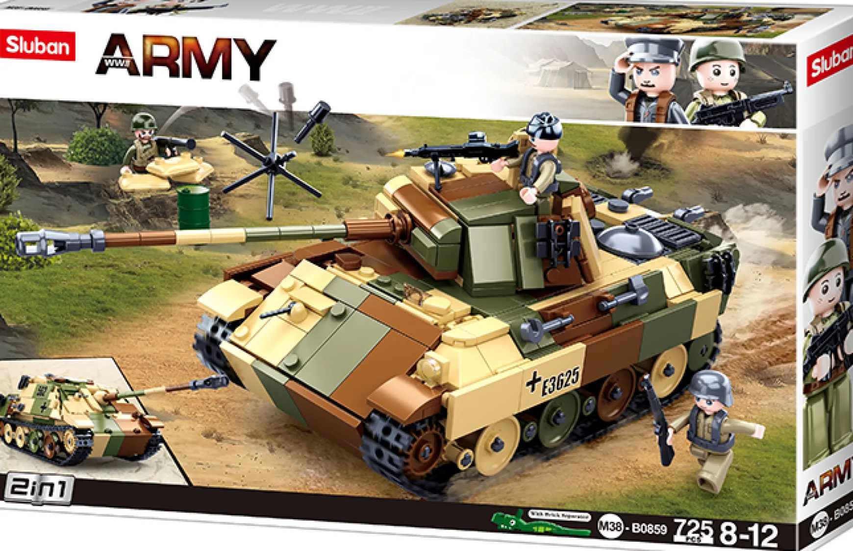 Sluban | WW2 Medium Tank 725 Pcs