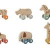 Wildlife Wooden Animal With Silicone Wheels