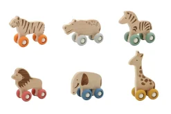 Wildlife Wooden Animal With Silicone Wheels